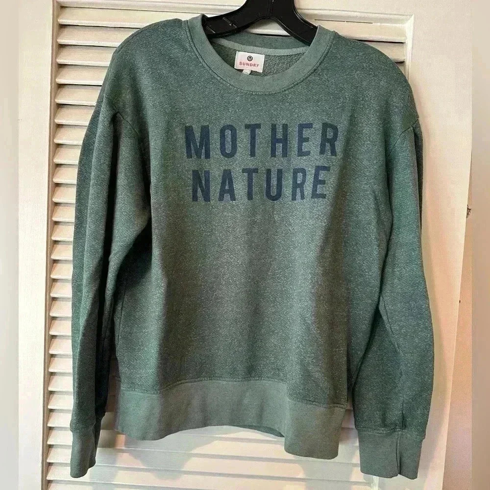 Sundry Green Mother Nature Sweatshirt Size 0